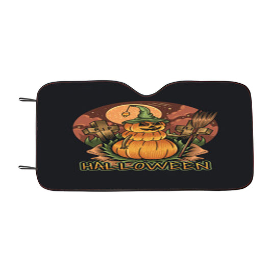 Pumpkin Halloween Art Car Auto Sun Shade Windshield Cover