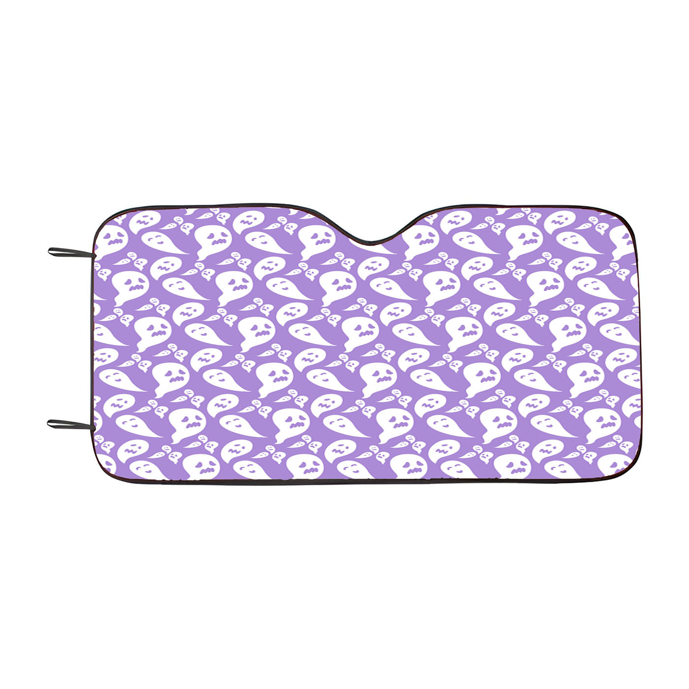 Purple Ghosts Pattern Halloween Car Auto Sun Shade Windshield Cover