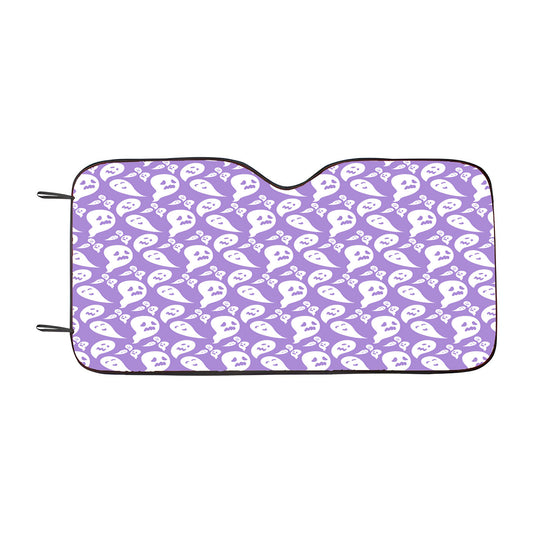 Purple Ghosts Pattern Halloween Car Auto Sun Shade Windshield Cover
