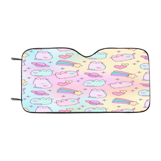 Pusheen Rainbow Pattern Car Auto Sun Shade Windshield Cover
