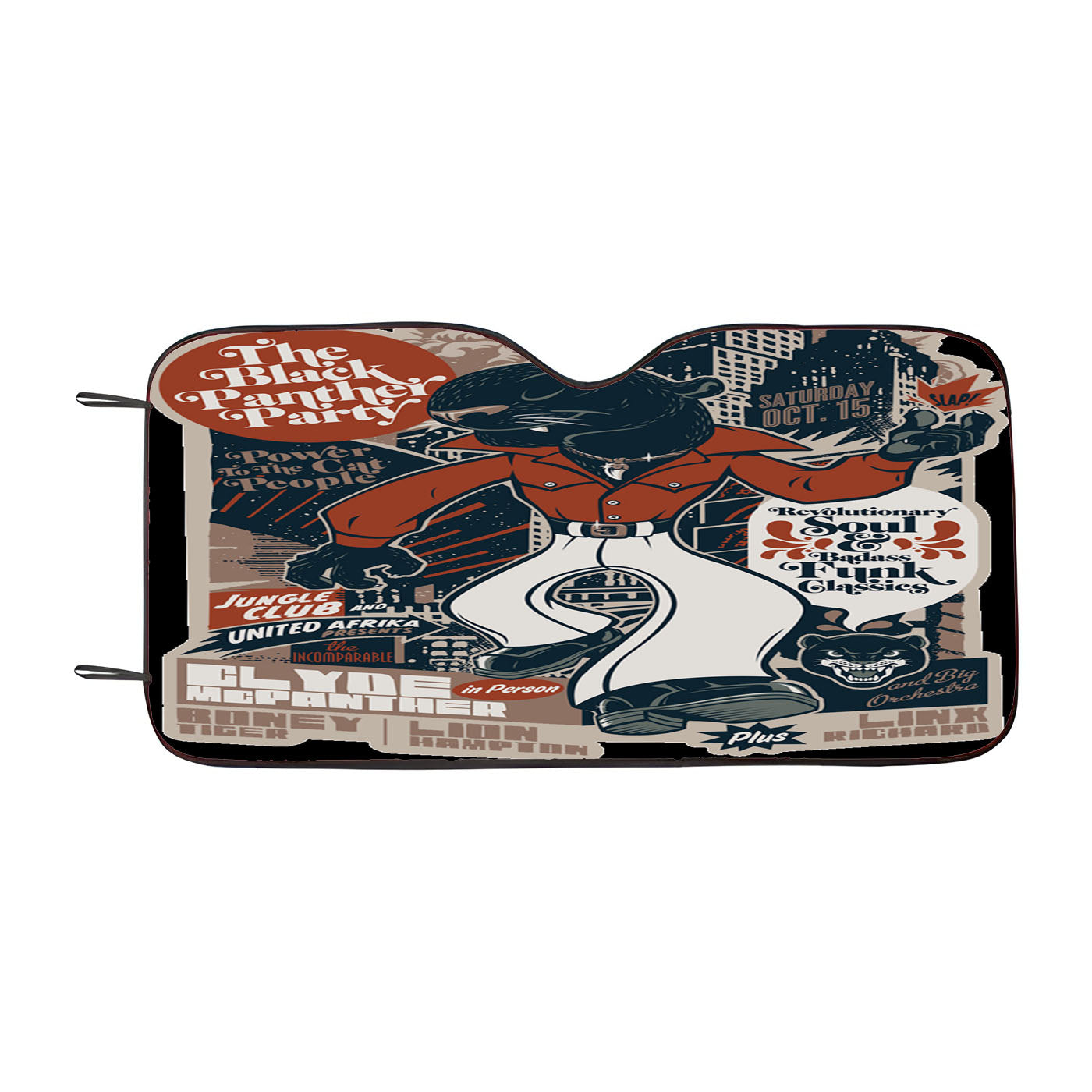 Rat Illustration Cartoon Rockabilly Style Rock N Roll Car Auto Sun Shade Windshield Cover