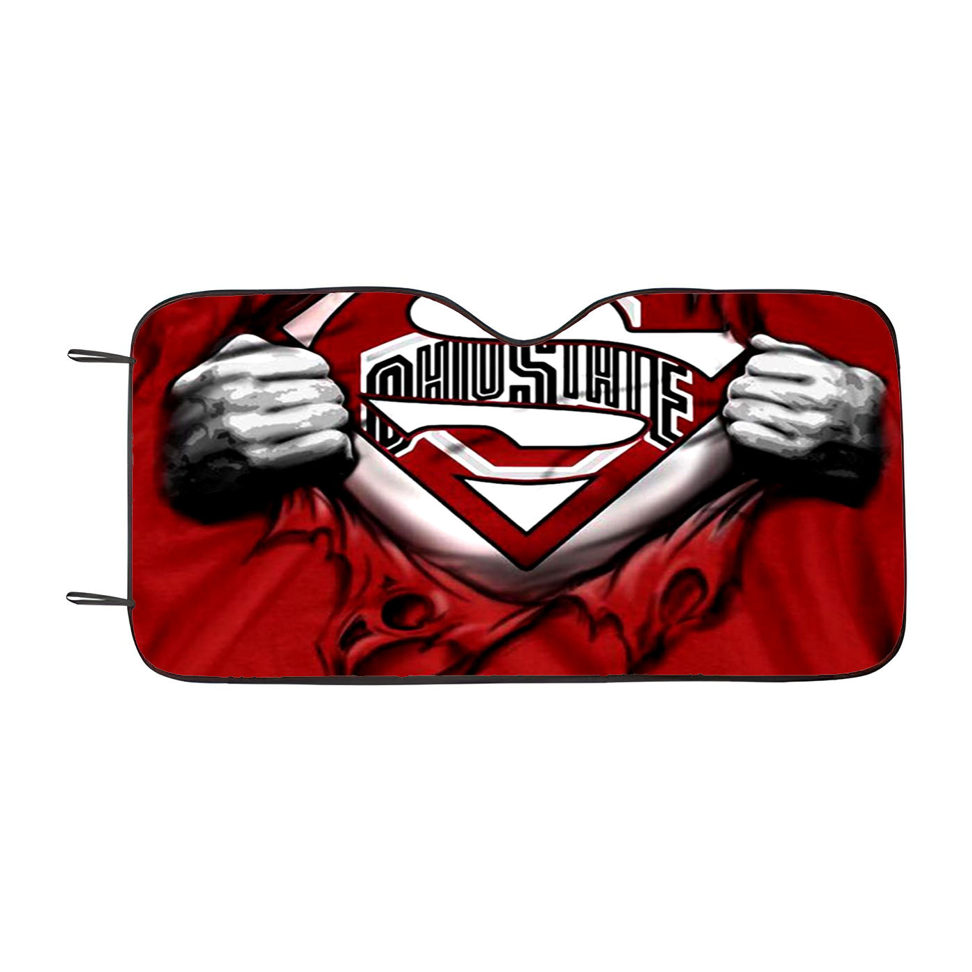 Red Ohio State Heroes Car Auto Sun Shade Windshield Cover