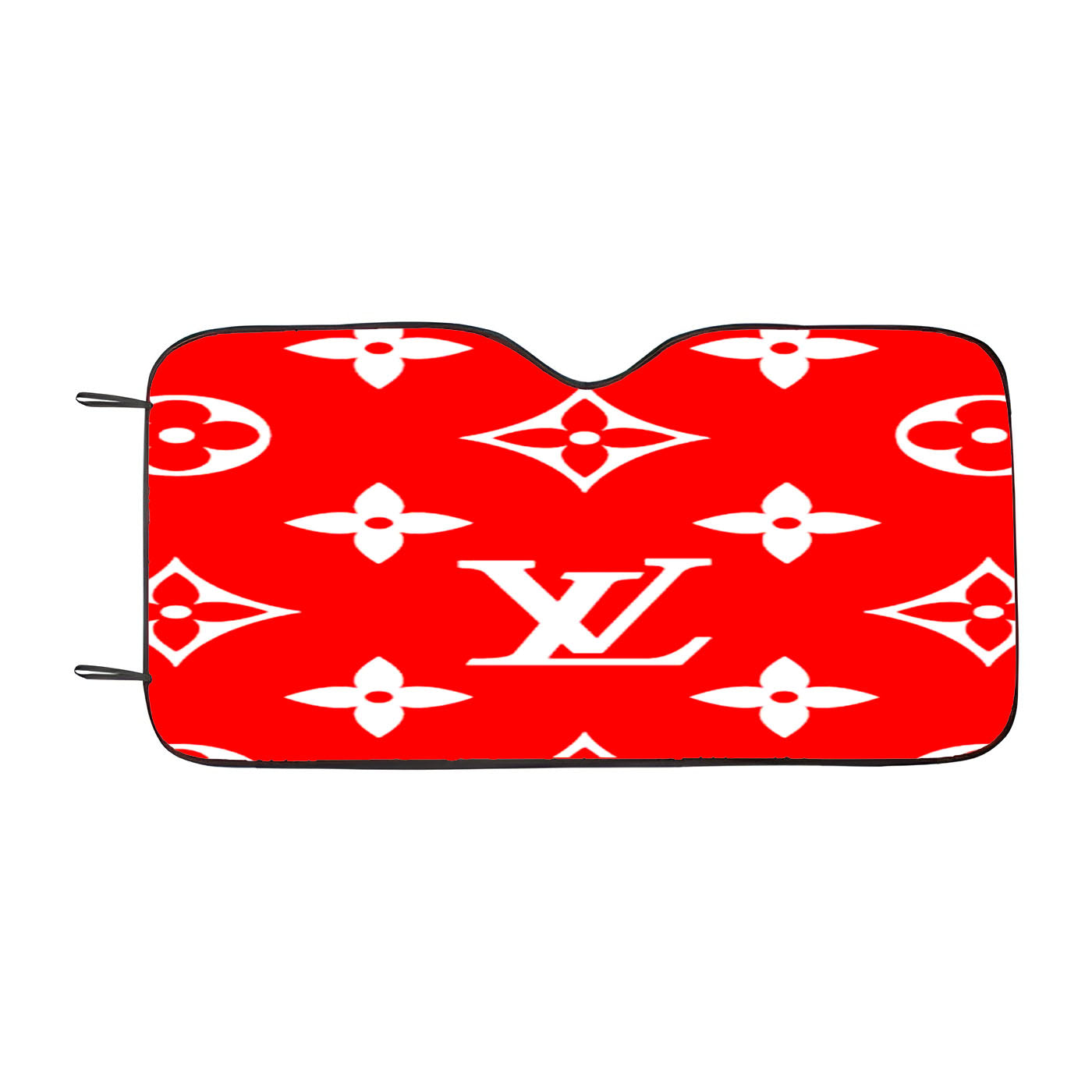 Red Supreme Luois Vuitton Car Auto Sun Shade Windshield Cover