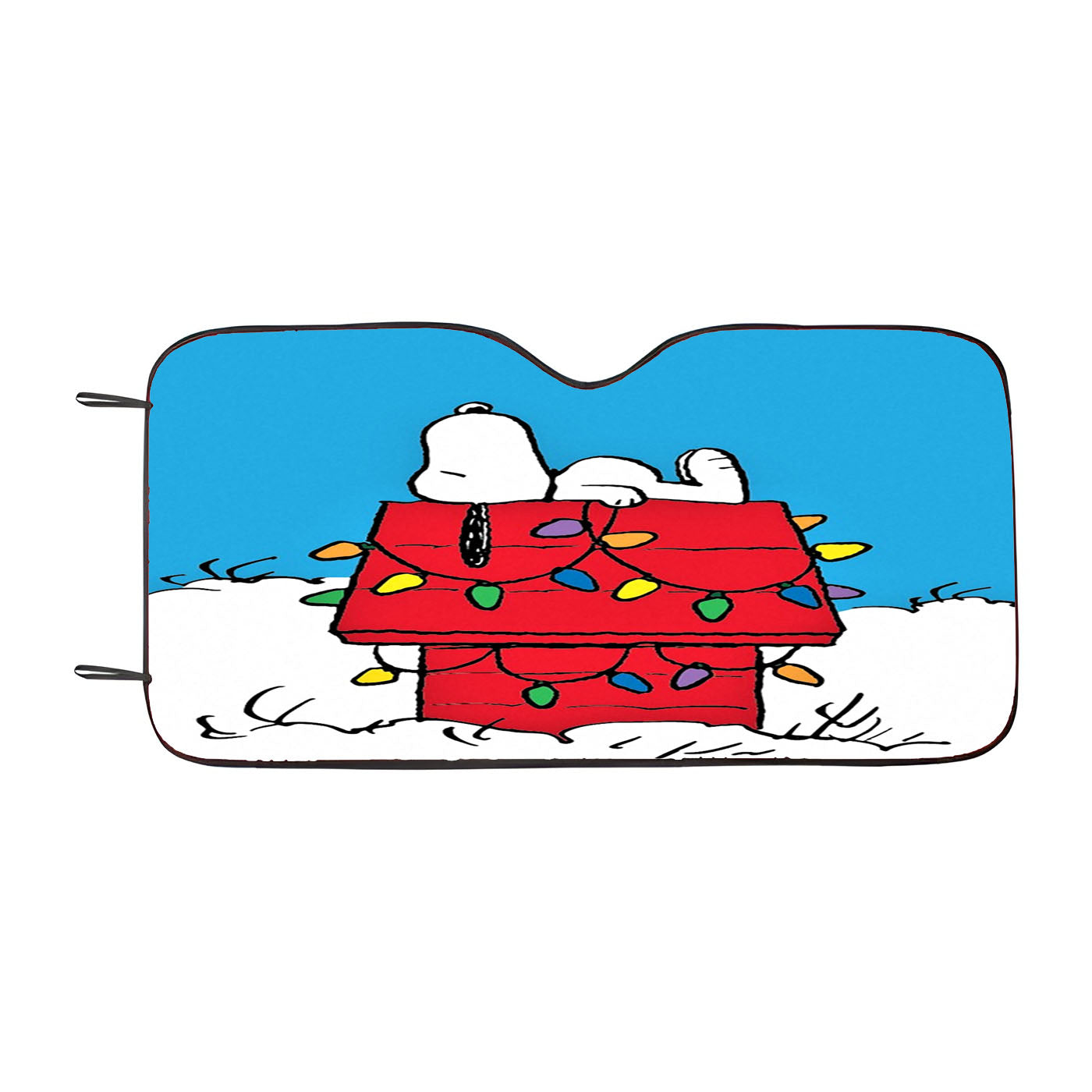 Snoopy Christmas Dog House Car Auto Sun Shade Windshield Cover