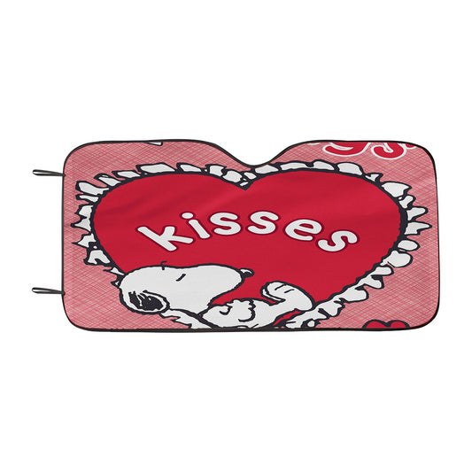 Snoopy Valentine'S Day Heart Car Auto Sun Shade Windshield Cover