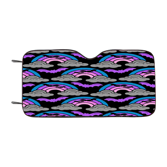 Spooky Halloween Rainbow Pattern Car Auto Sun Shade Windshield Cover