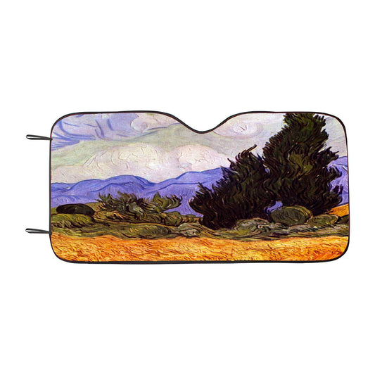 Vincent Van Gogh Wheat Field With Cypresses Car Auto Sun Shade Windshield Cover