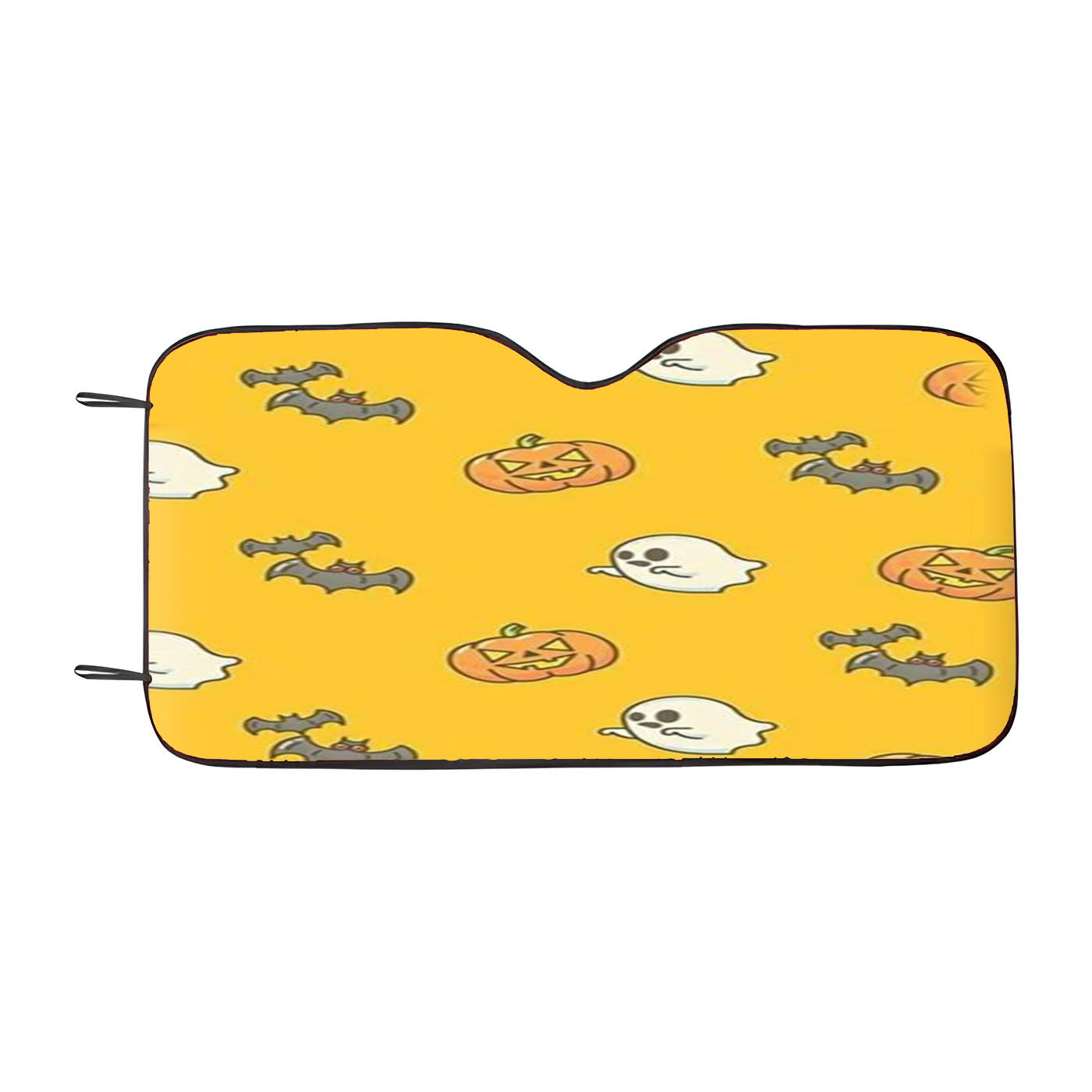 Yellow Halloween Pattern Car Auto Sun Shade Windshield Cover