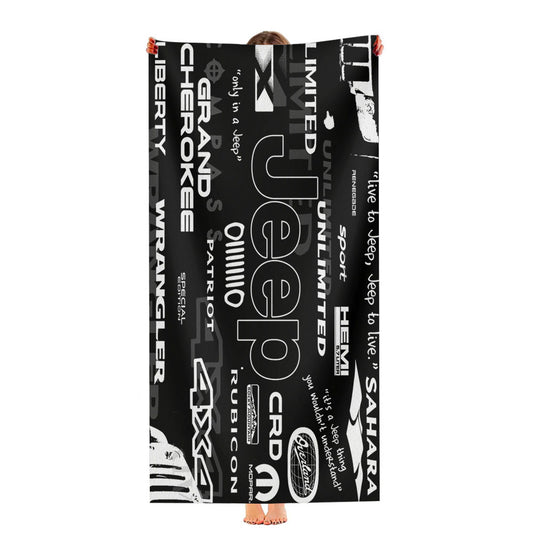 Black Jeep Logos Ultra-Soft Luxury Bathroom Towels