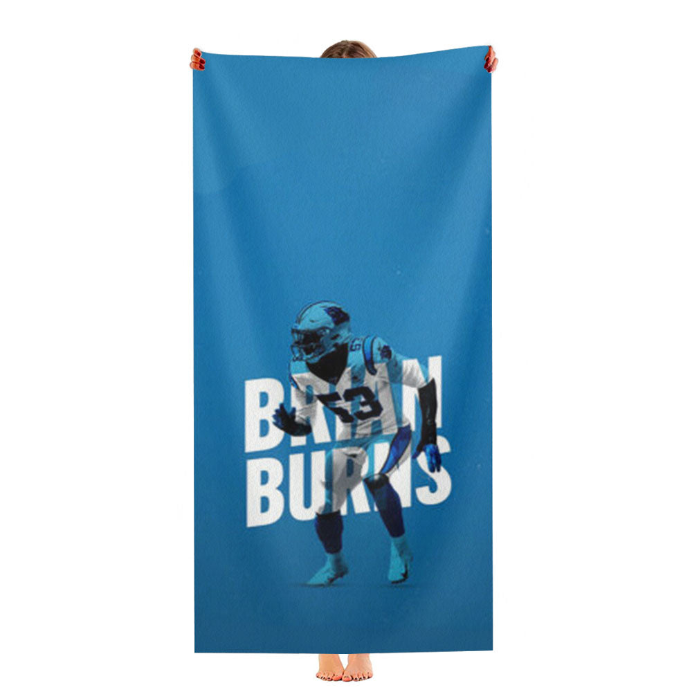 Brian Burns Carolina Panthers Ultra-Soft Luxury Bathroom Towels