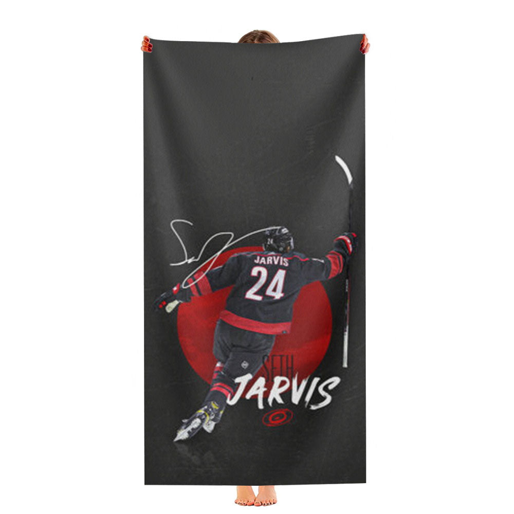 Carolina Hurricanes Seth Jarvis Ultra-Soft Luxury Bathroom Towels