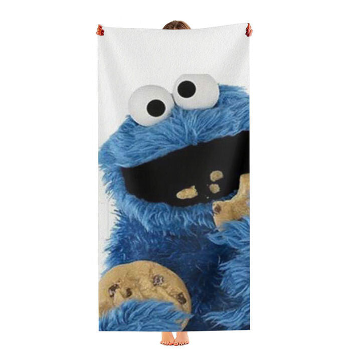 Cookie Monster Eating Cookies Soft Luxury Bathroom Towels