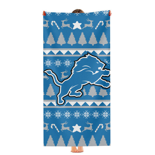 Detroit Lions Christmas Sweater Ultra-Soft Luxury Bathroom Towels