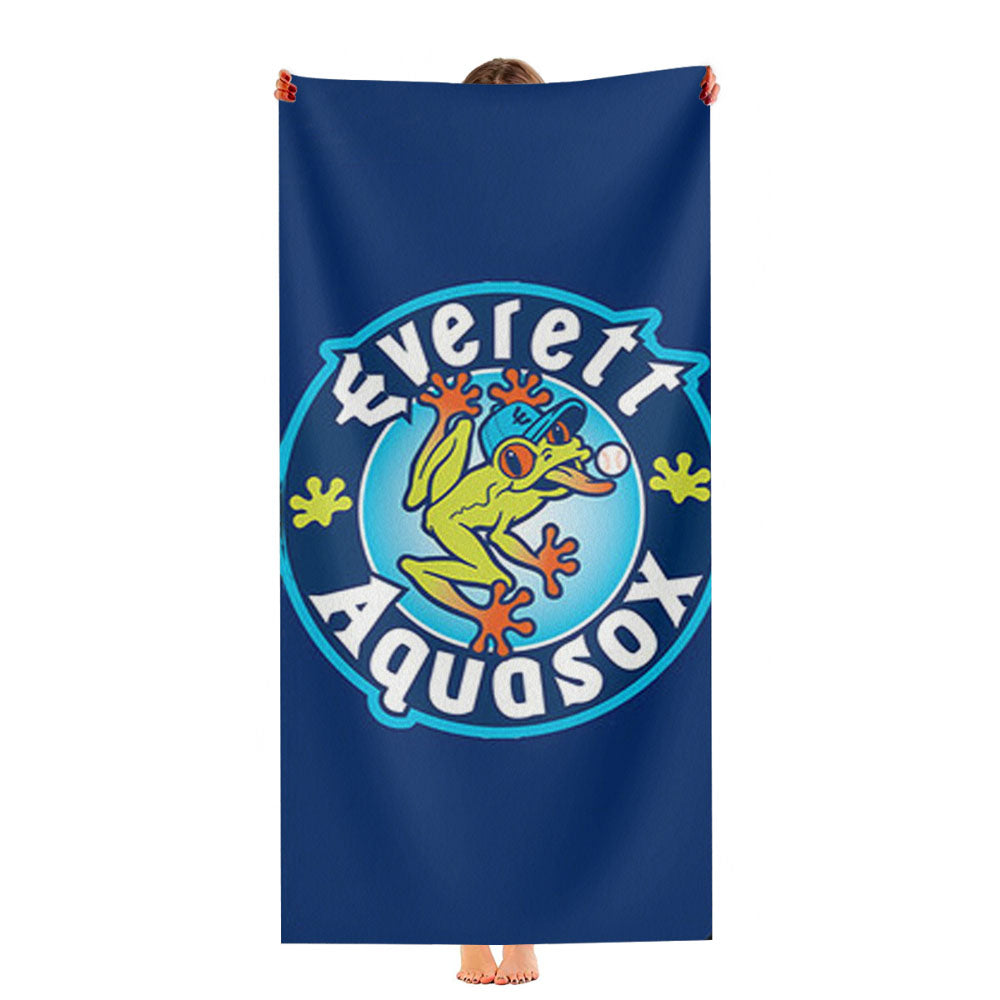 Everett Aquasox Baseball Logo Blue Ultra-Soft Luxury Bathroom Towels