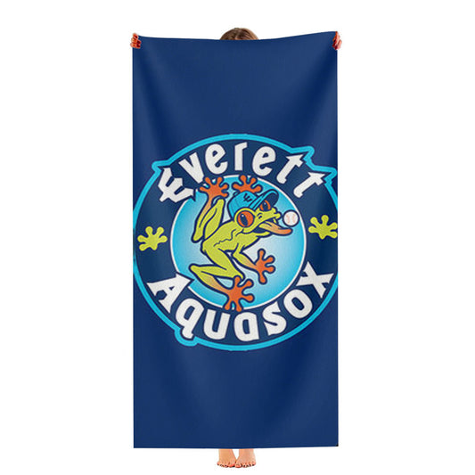 Everett Aquasox Baseball Logo Blue Ultra-Soft Luxury Bathroom Towels