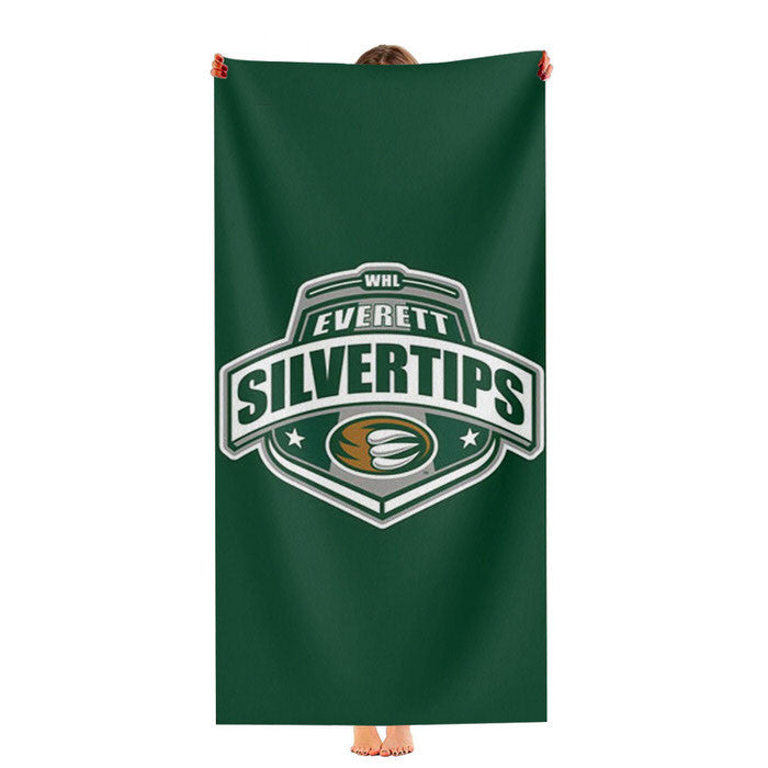 Everett Silvertips Logo Soft Luxury Bathroom Towels