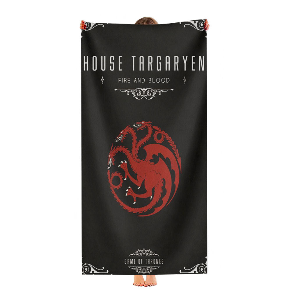 House Targayen Fire And Blood Games Of Thrones Wallpaper Ultra-Soft Luxury Bathroom Towels