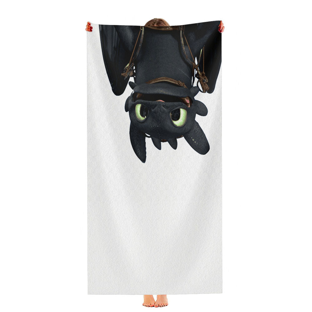 How To Train Your Dragon Toothless Dragon Upside Down Ultra-Soft Luxury Bathroom Towels
