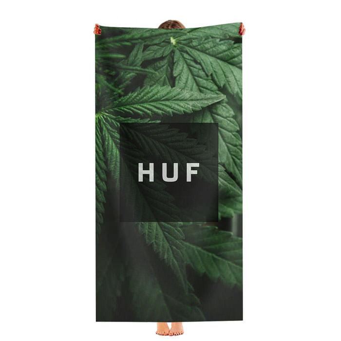 Huf Marijuana Background Photo Soft Luxury Bathroom Towels