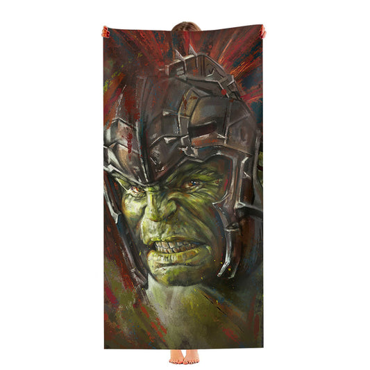 Hulk Illustration Ultra-Soft Luxury Bathroom Towels