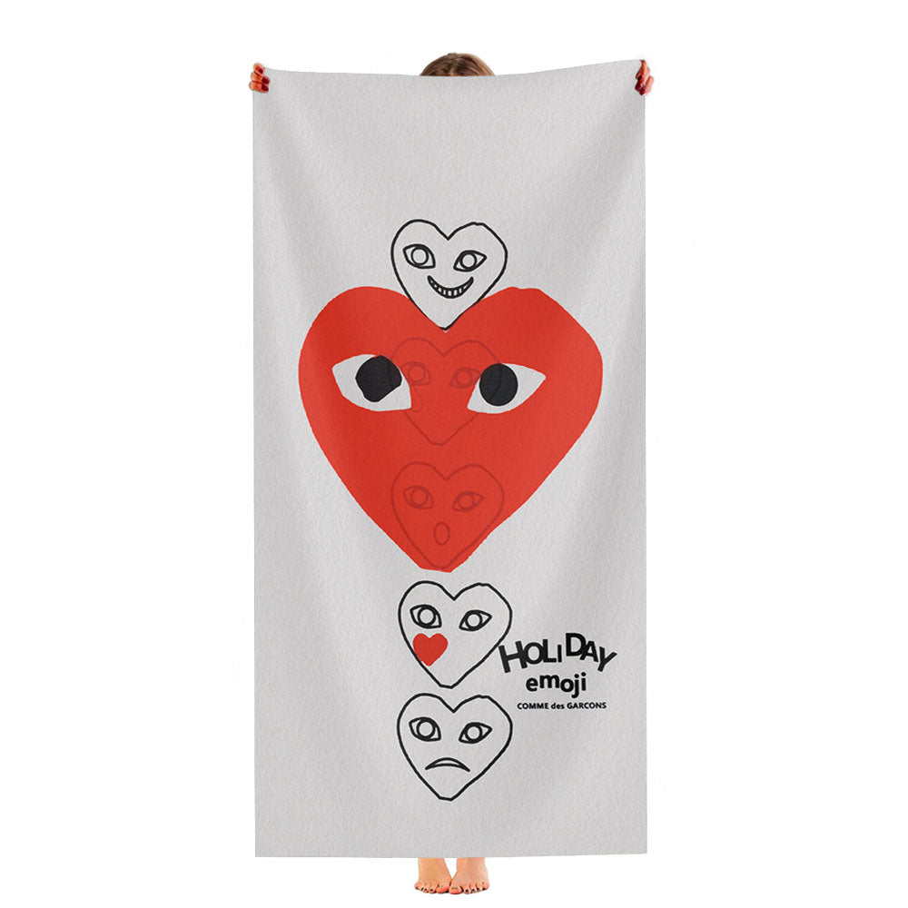 Hypebeast Heart Logo White Ultra-Soft Luxury Bathroom Towels