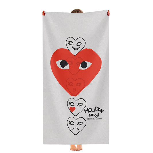 Hypebeast Heart Logo White Ultra-Soft Luxury Bathroom Towels