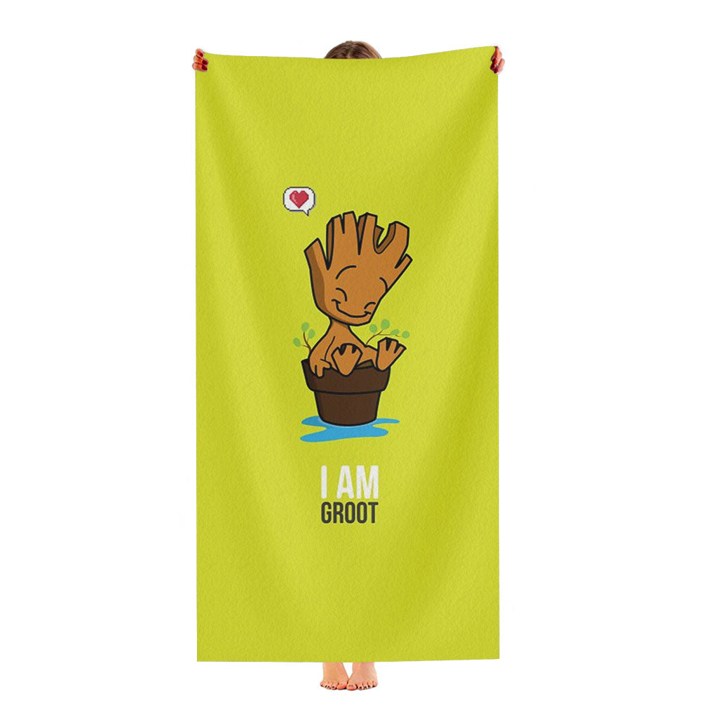 I Am Groot Plant Ultra-Soft Luxury Bathroom Towels