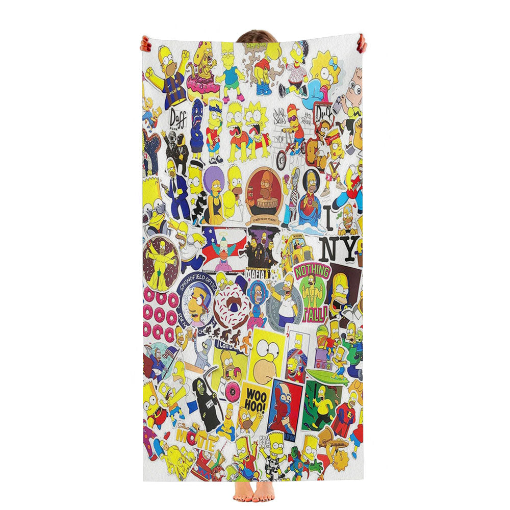 I Love The Simpsons Family Collage Ultra-Soft Luxury Bathroom Towels
