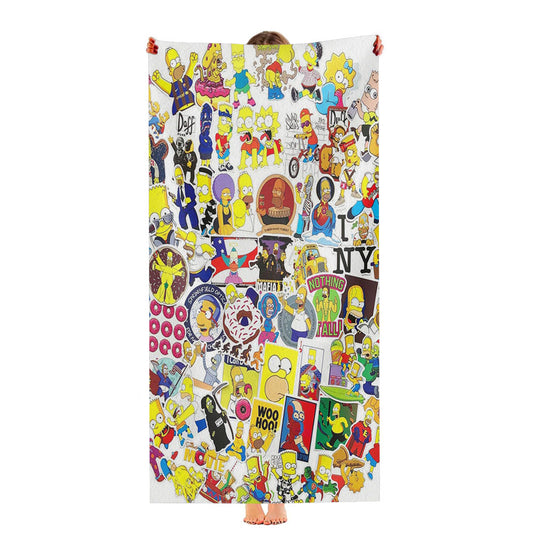 I Love The Simpsons Family Collage Ultra-Soft Luxury Bathroom Towels