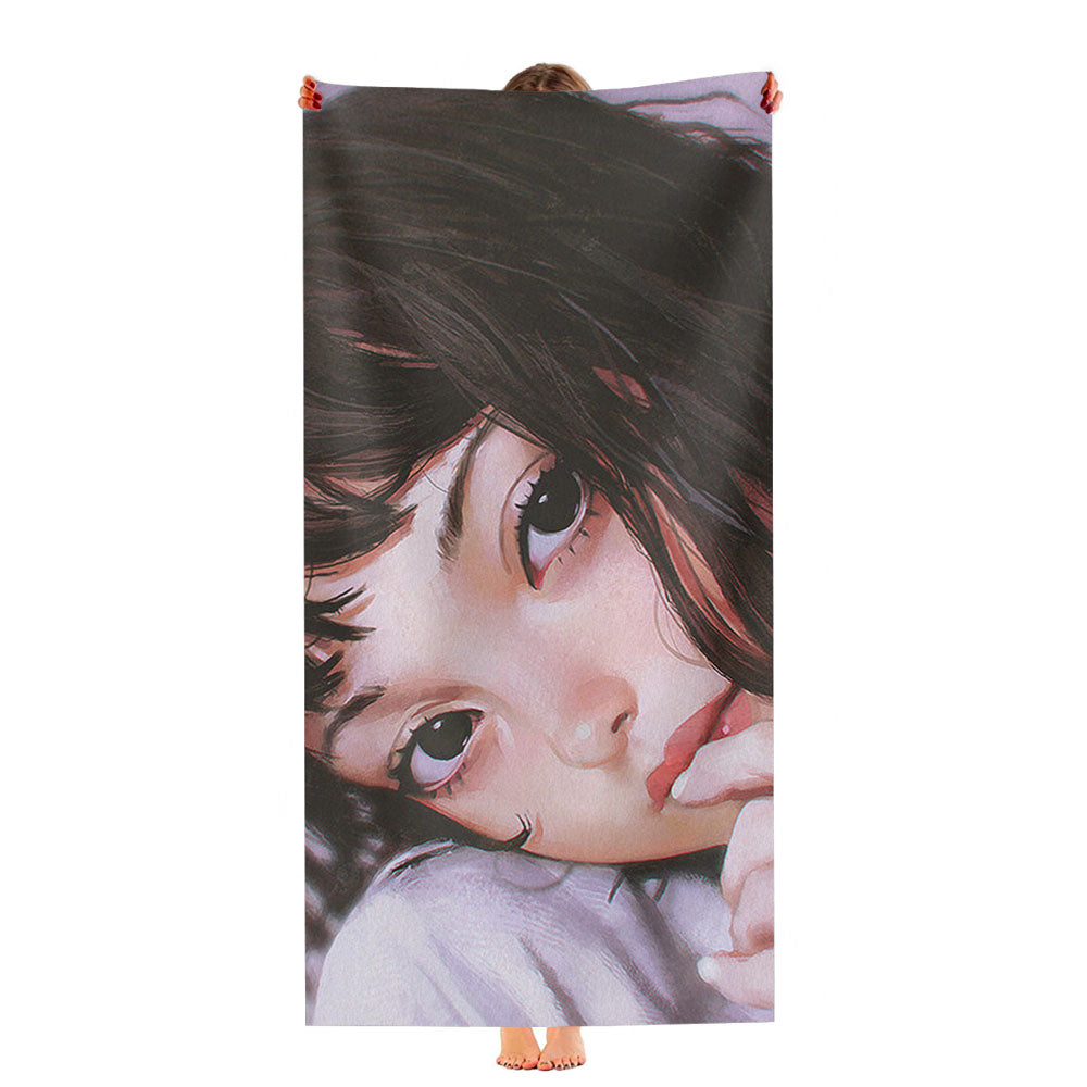 Ilya Face Anime Girl Art Ultra-Soft Luxury Bathroom Towels