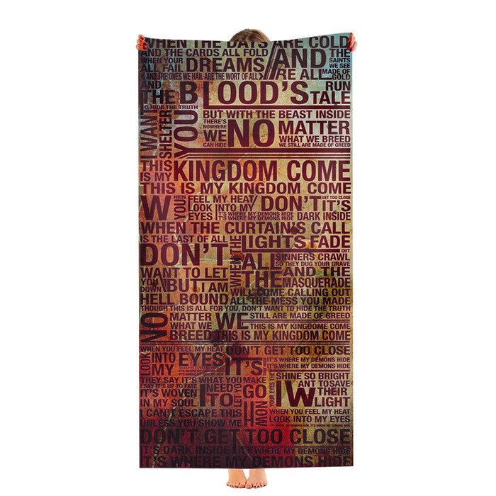 Imagine Dragons Lyric Nebula Soft Luxury Bathroom Towels
