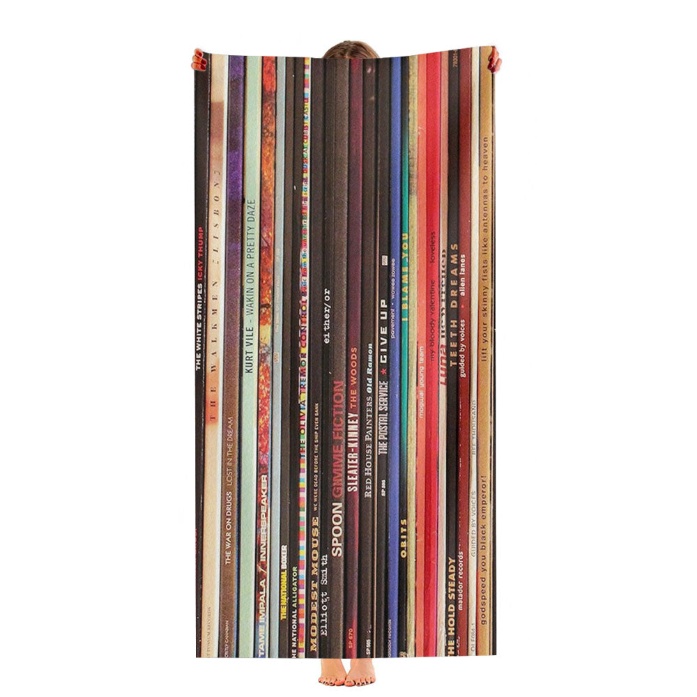 Indie Rock Vinyl Records Collection Ultra-Soft Luxury Bathroom Towels