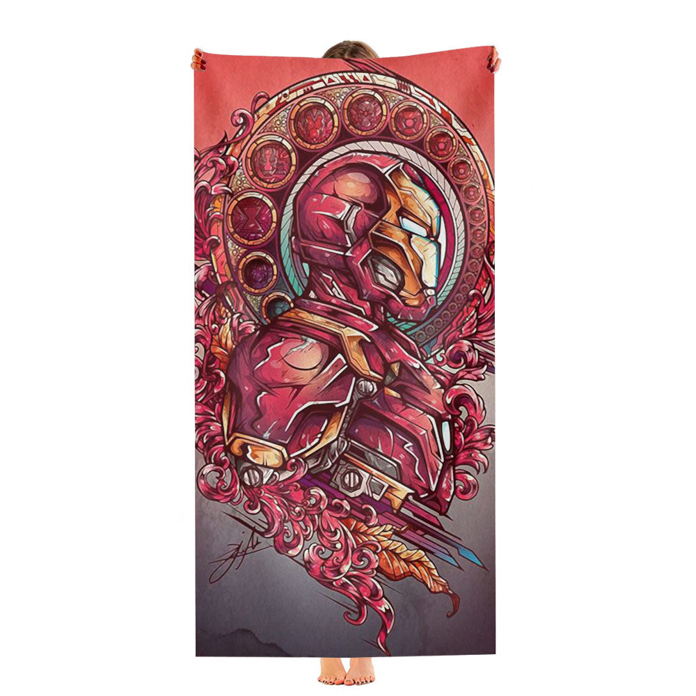 Iron Man Fancy Illustration Ultra-Soft Luxury Bathroom Towels