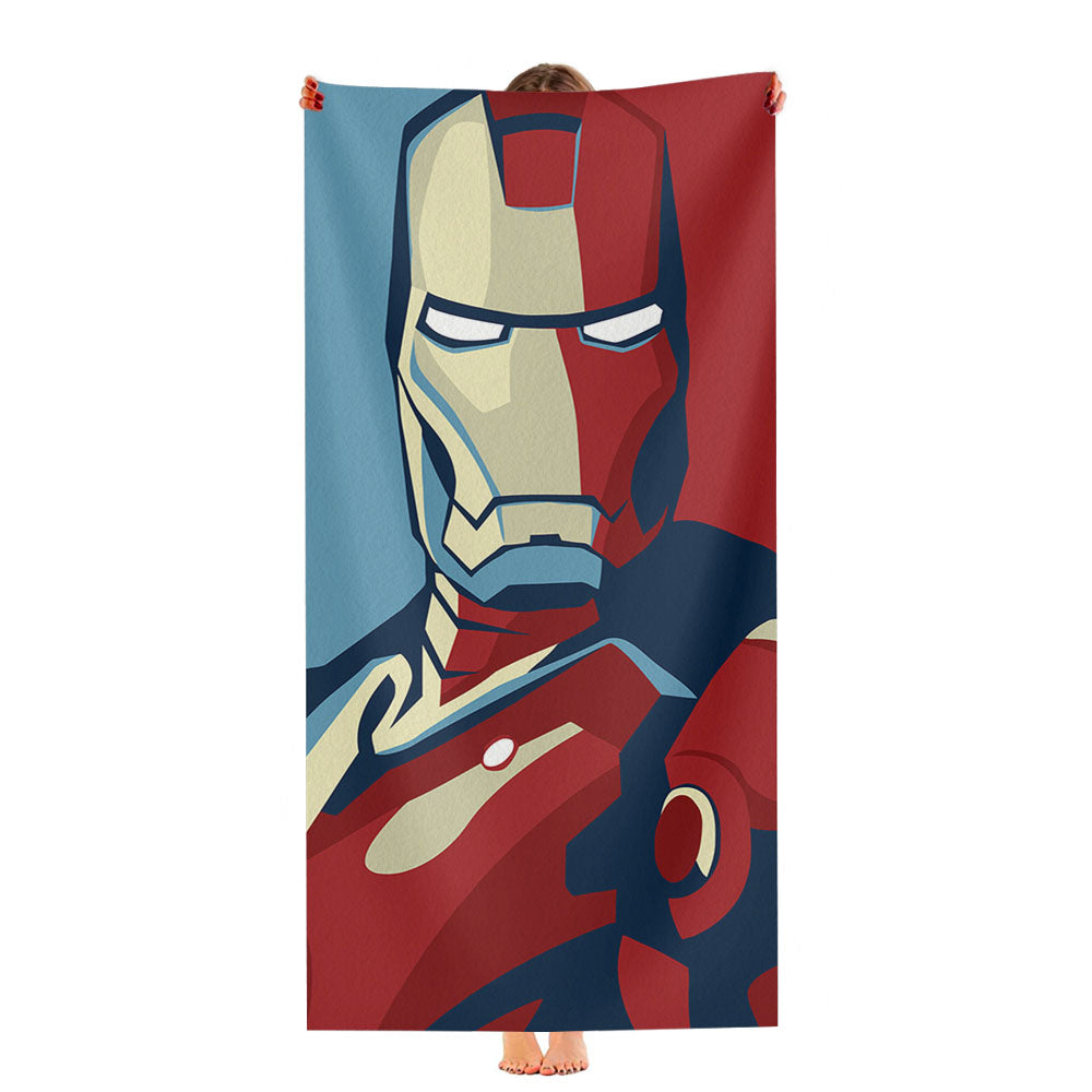 Iron Man Flat Design Ultra-Soft Luxury Bathroom Towels