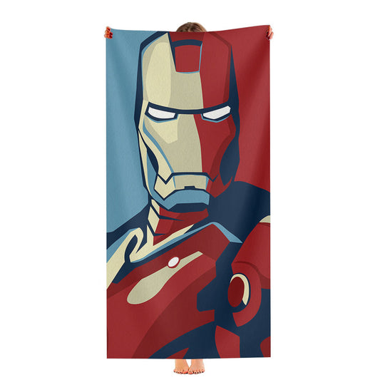 Iron Man Flat Design Ultra-Soft Luxury Bathroom Towels