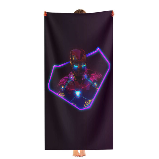 Iron Man Neon Artwork Ultra-Soft Luxury Bathroom Towels