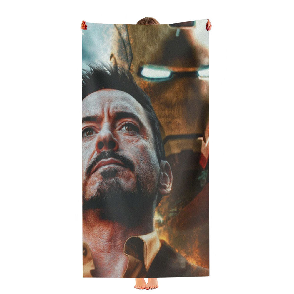 Ironman Tony Stark And His Armour Ultra-Soft Luxury Bathroom Towels