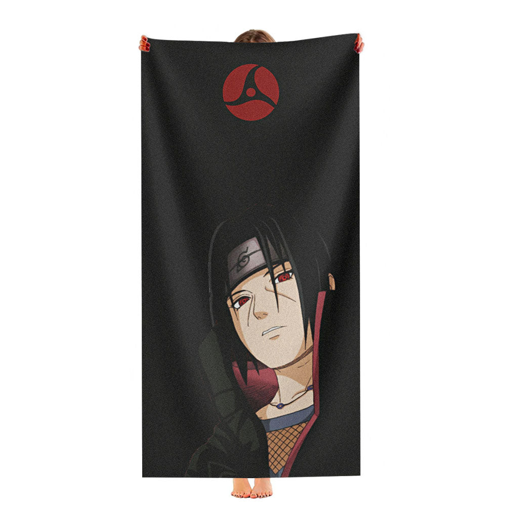 Itachi Uchiha Black Grain Wallpaper Ultra-Soft Luxury Bathroom Towels