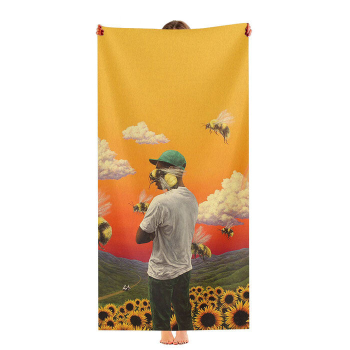J Cole Bee Garden Sunset Soft Luxury Bathroom Towels
