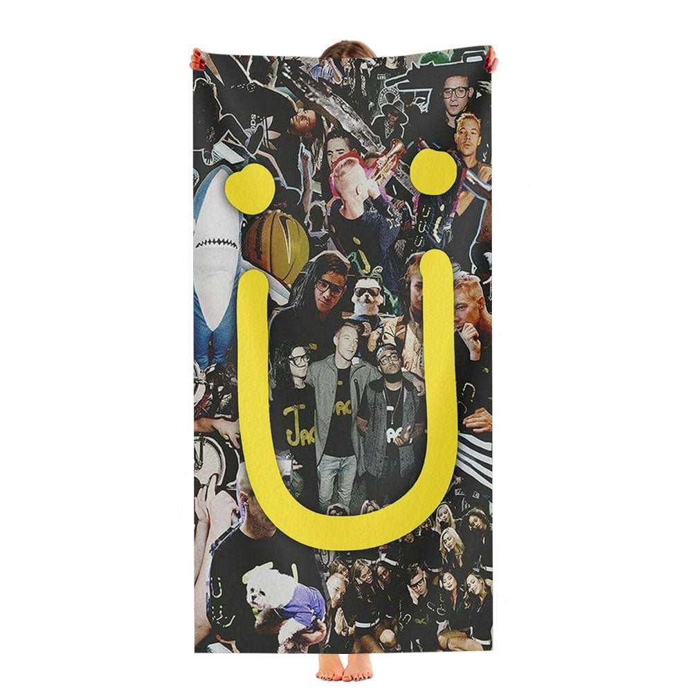 Jack U Photo Collage Ultra-Soft Luxury Bathroom Towels