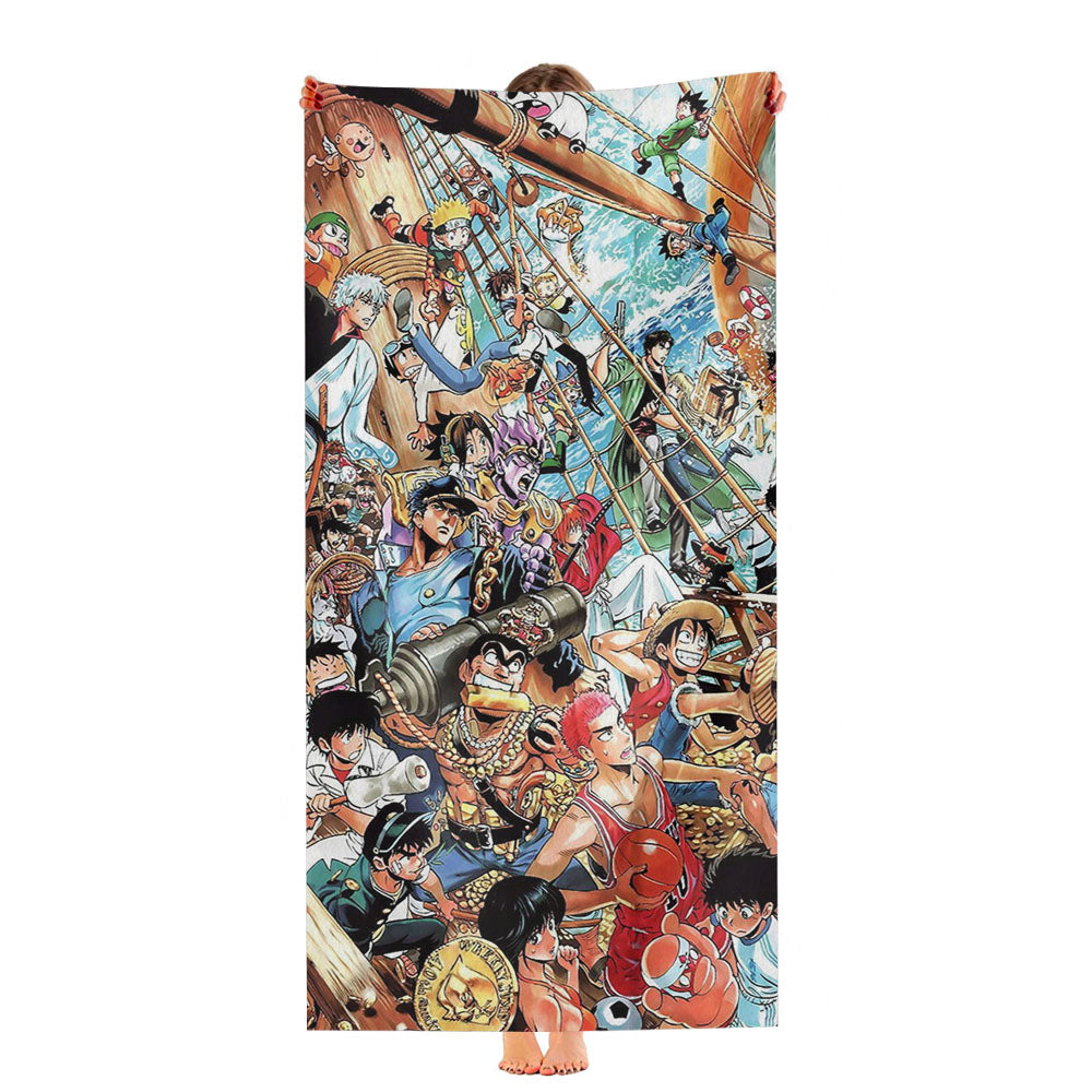 Japan Comic Anime All Character Collage Ultra-Soft Luxury Bathroom Towels