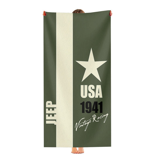 Jeep 1941 Vintage Racing Ultra-Soft Luxury Bathroom Towels