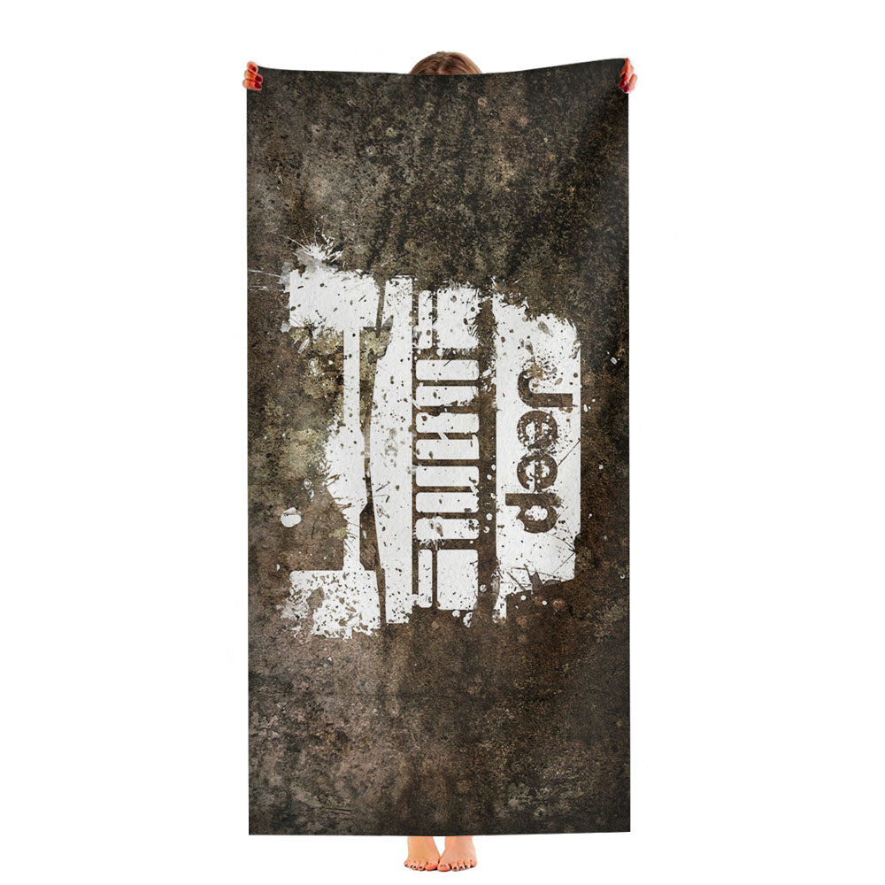 Jeep Sand Graffiti Ultra-Soft Luxury Bathroom Towels