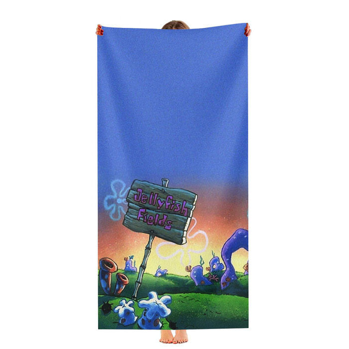 Jellyfish Fields Spongebob Soft Luxury Bathroom Towels
