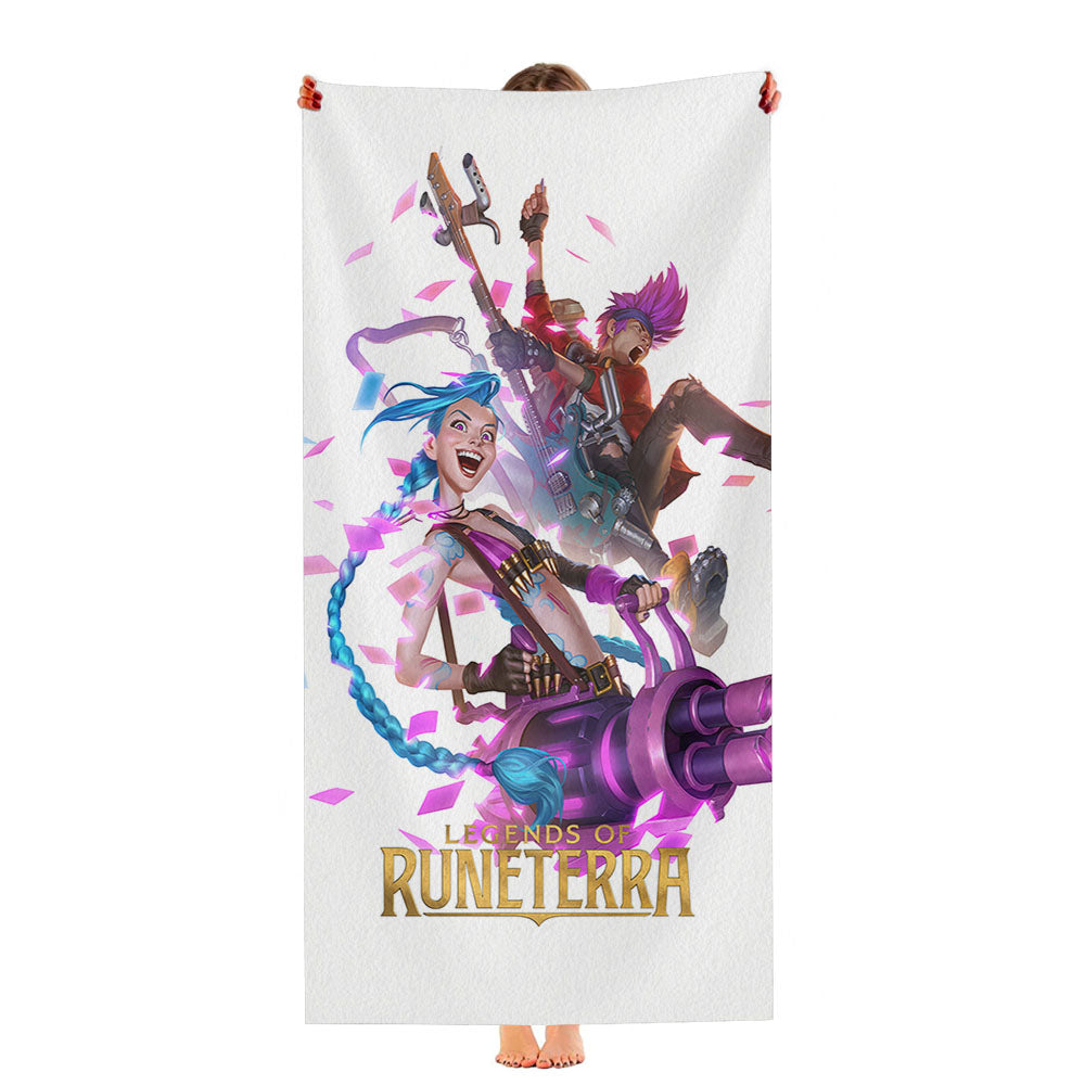 Jinx Lol Legends Of Runeterra Wallpaper Ultra-Soft Luxury Bathroom Towels