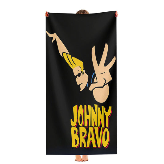 Johnny Bravo Dance On Black Ultra-Soft Luxury Bathroom Towels