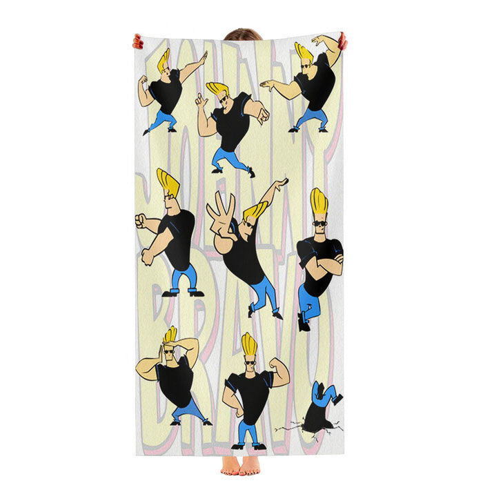 Johnny Bravo Pattern Wallpaper Soft Luxury Bathroom Towels
