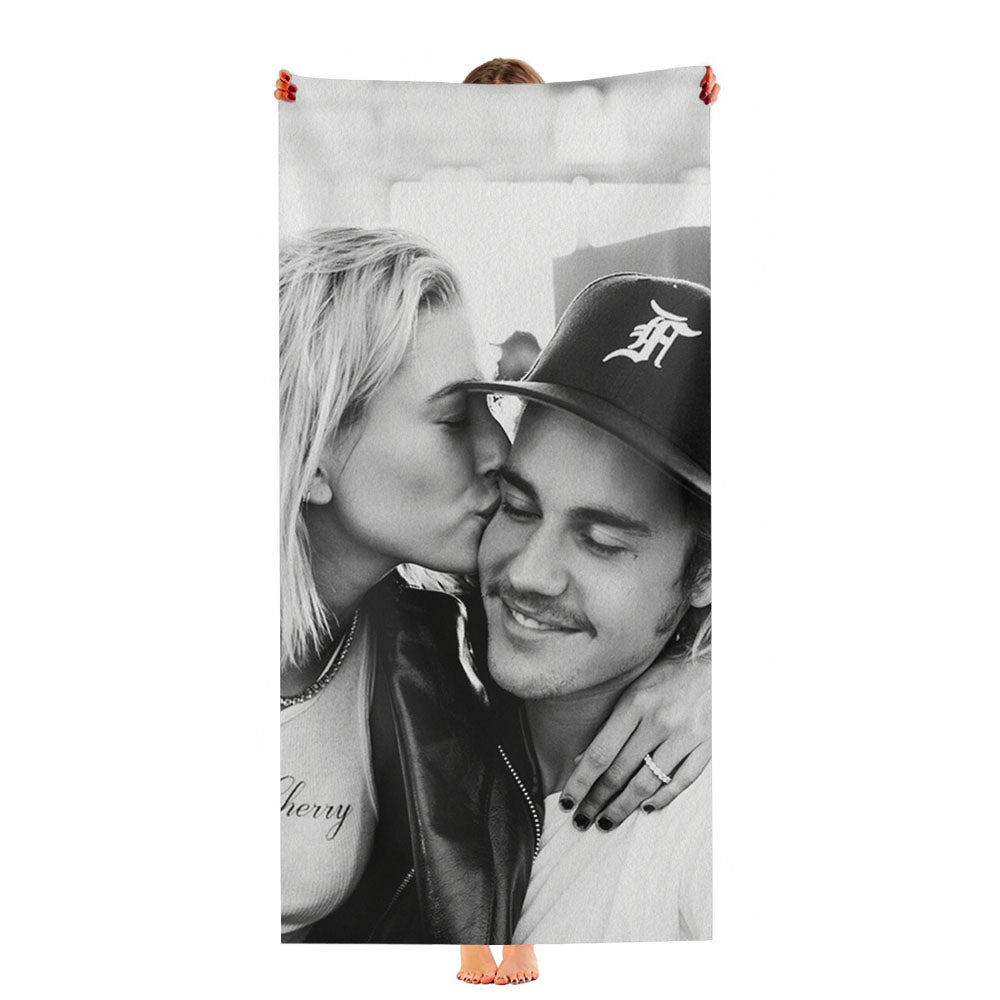 Justin Bieber Hailey Baldwin Kiss Ultra-Soft Luxury Bathroom Towels
