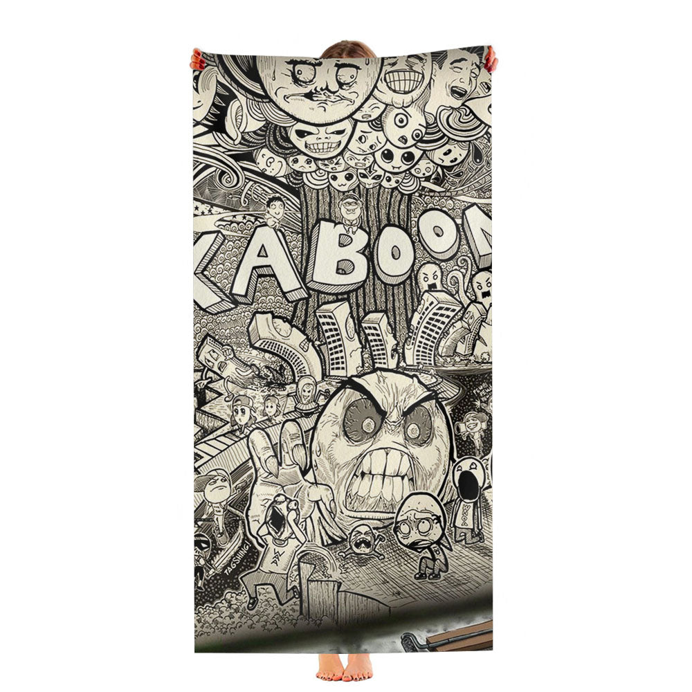 Kaboom Graffiti Monster Doodle Ultra-Soft Luxury Bathroom Towels