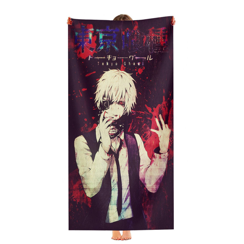 Kaneki Tokyo Ghoul Splat Blood Wallpaper Ultra-Soft Luxury Bathroom Towels